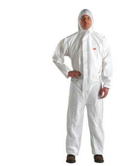 3M 4515 白色帶帽連體防護(hù)服